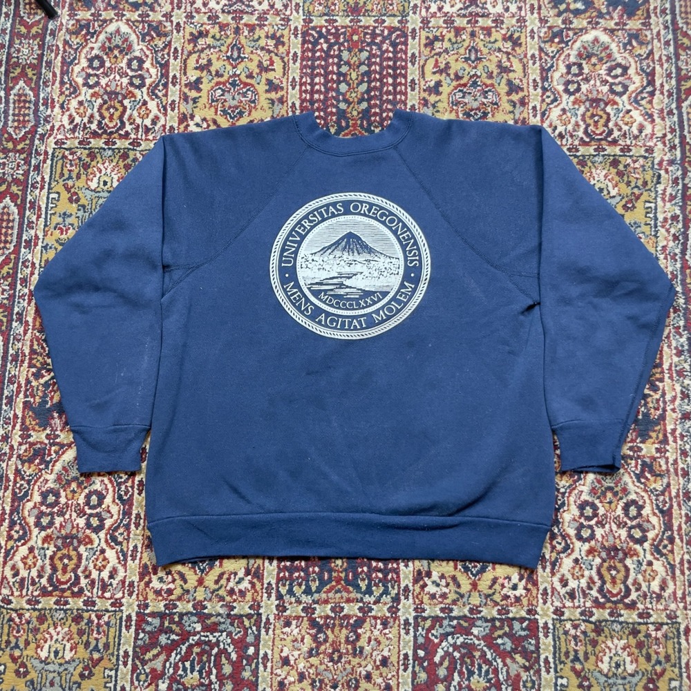 VTG‎ 70s 80s Discus Athletic University of Oregon Gusset Sweatshirt L USA Slogan
